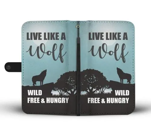 Like A Wolf Wallet Phone Case w/ RFID Blocker