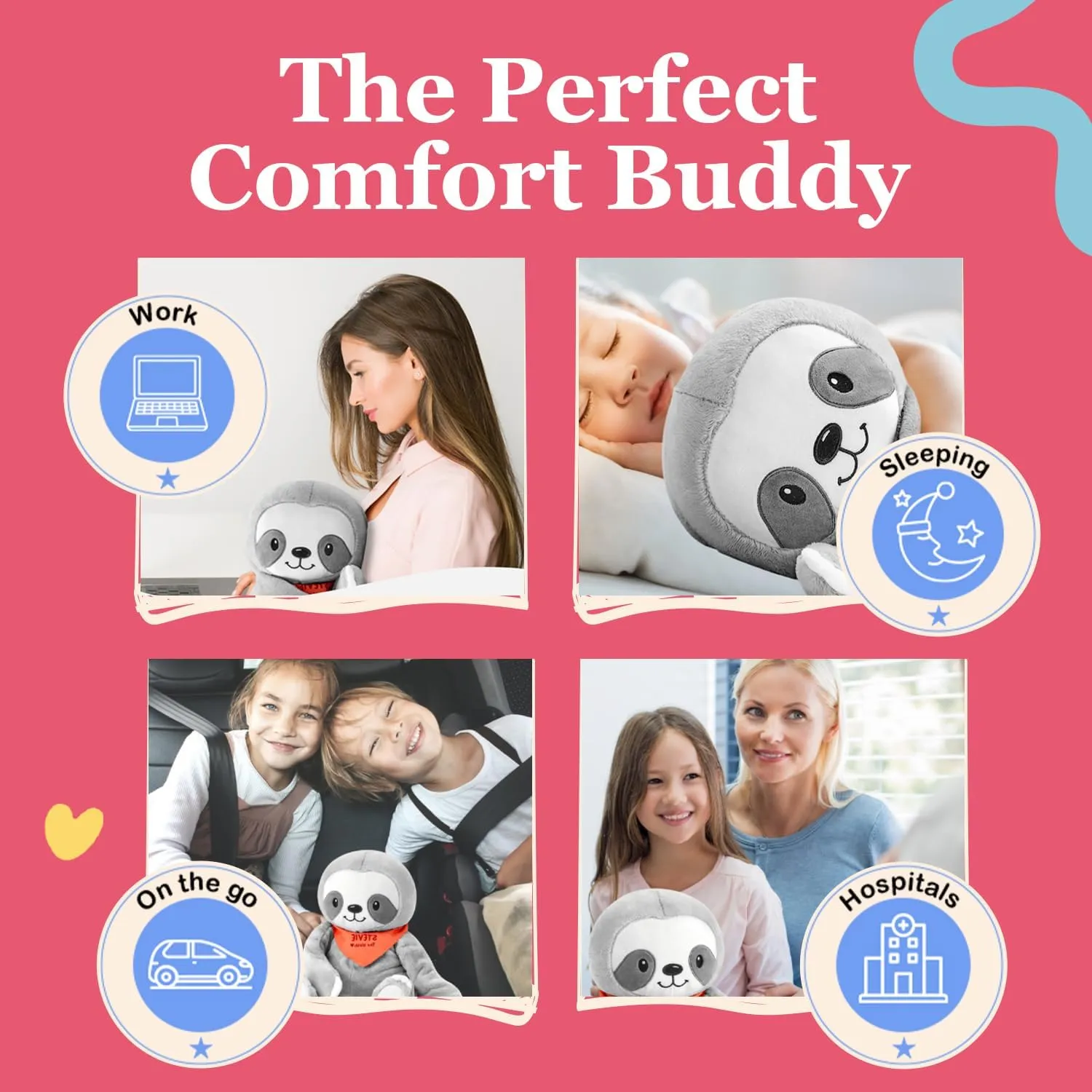 Lilly's Love Weighted Stuffed Animal, 5lb | Sensory Plush for Kids & Adults | Machine Washable Plushie w/Removable Inner | Calming Weighted Stuffed Animal for Anxiety, Stevie The Sloth