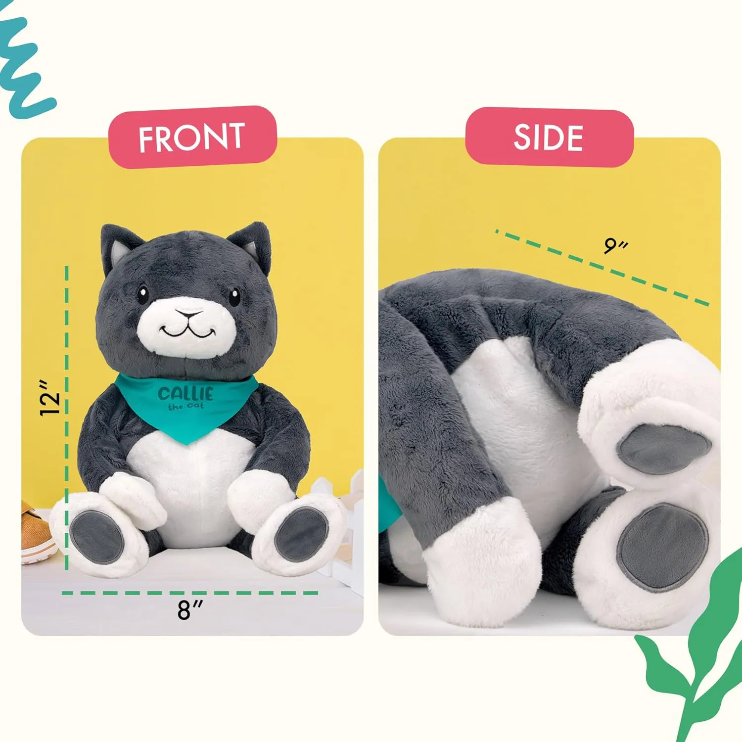 Lilly's Love Weighted Stuffed Animal, 5lb | Sensory Weighted Plush for Kids and Adults | Machine Washable Plushies w/Removable Inner | Calming Weighted Stuffed Animals for Anxiety, Callie The Cat