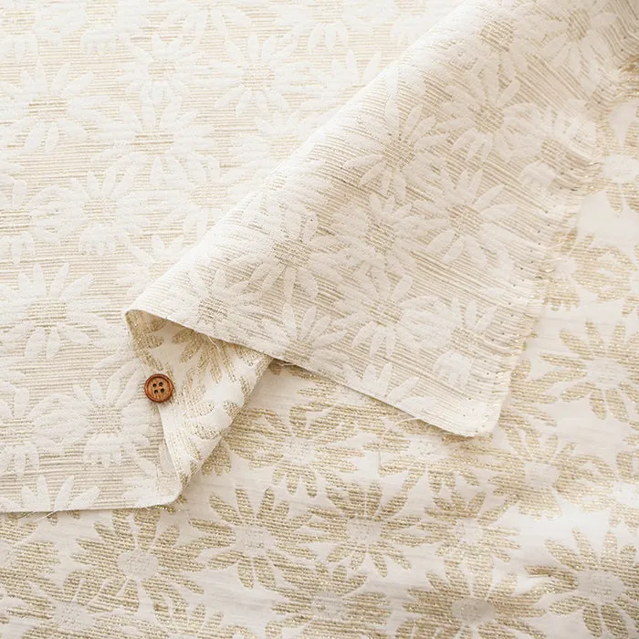 Linen-blend Jacquard Fabric - Floral