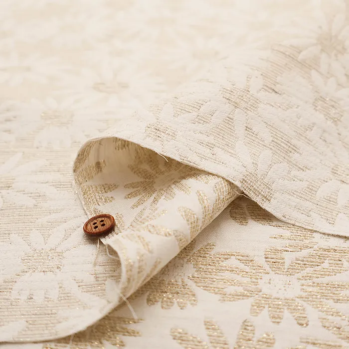 Linen-blend Jacquard Fabric - Floral
