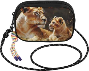Lion Nature Grassland Crossbody Bags for Women Cell Phone Purses Women's Shoulder Handbags Wallet Purse with Adjustable Strap