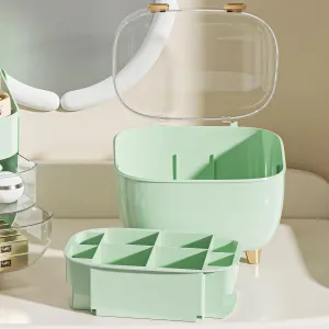 Lipstick Organizer For Vanity - Detachable Perfume Organizer (Thicken Upgraded), Lipstick Holder With Cover, Cosmetic Organizer (Green)