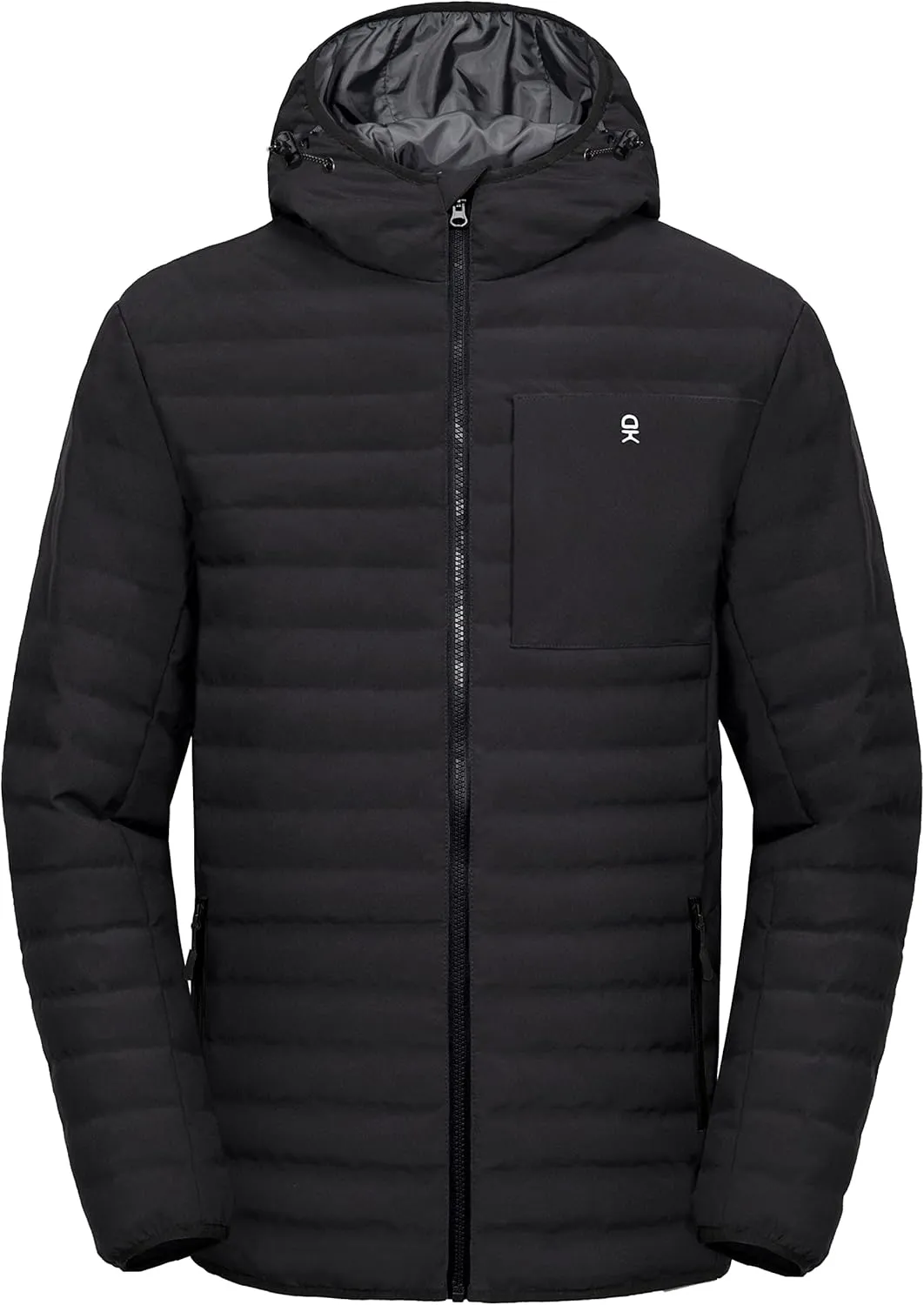 Little Donkey Andy Men's Warm Waterproof Puffer Jacket Hooded Windproof Winter Coat with Recycled Insulation