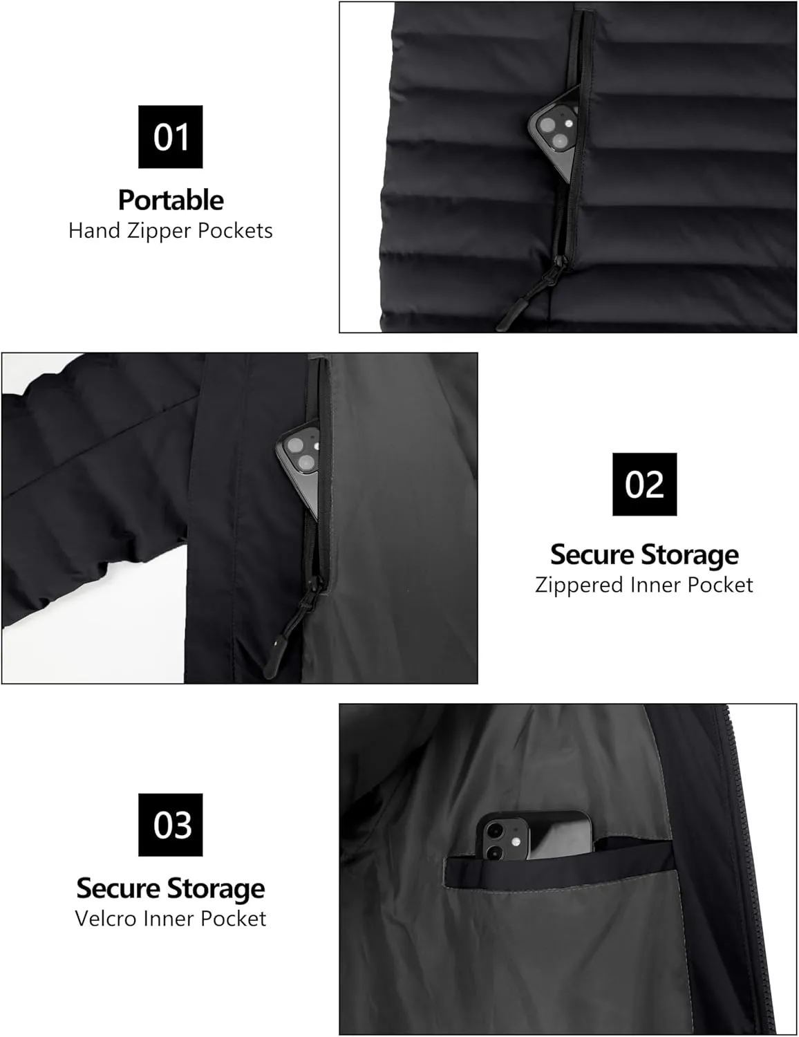 Little Donkey Andy Men's Warm Waterproof Puffer Jacket Hooded Windproof Winter Coat with Recycled Insulation