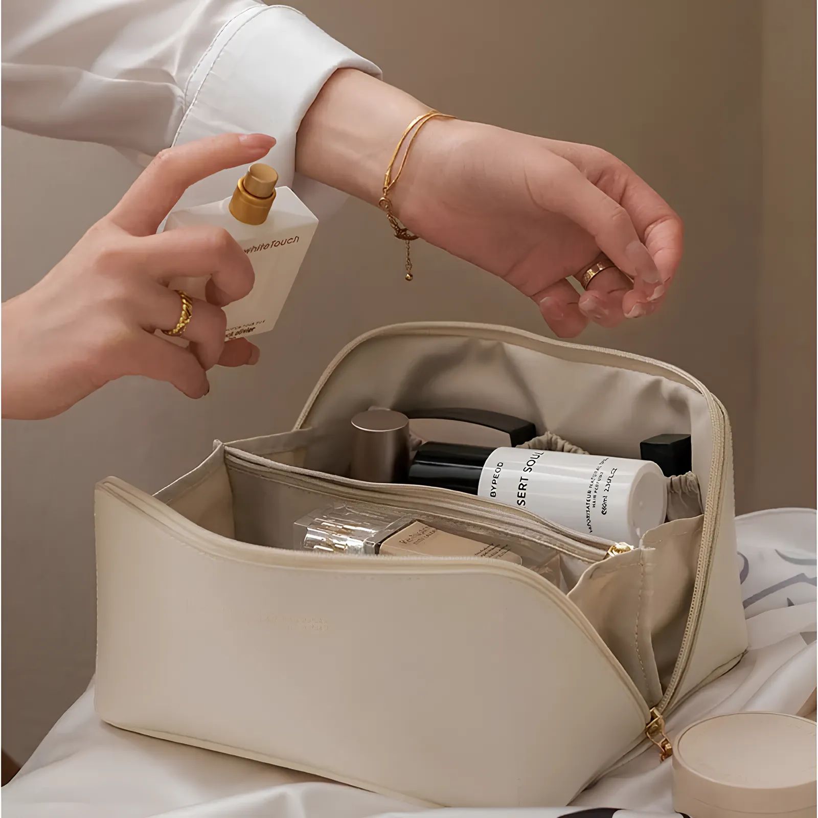 Livia | Chic and Stylish Travel Makeup Clutch
