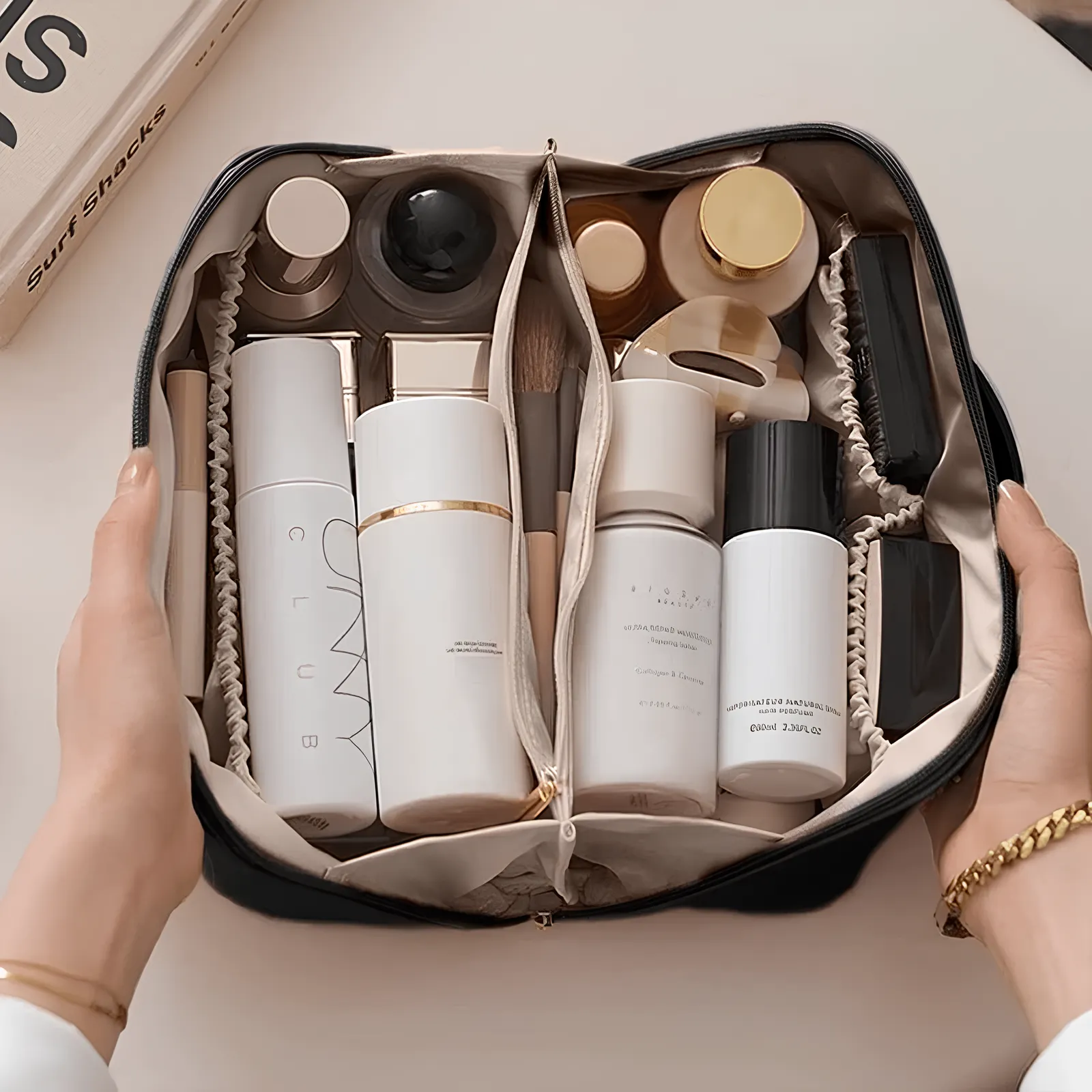 Livia | Chic and Stylish Travel Makeup Clutch
