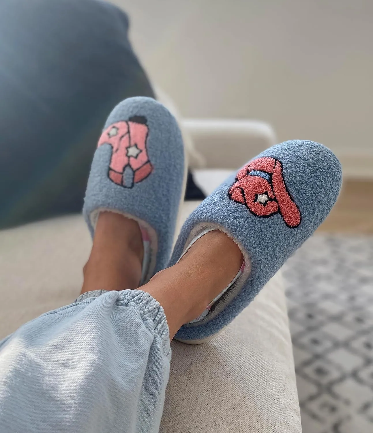 Living Royal Plush Slippers, Cozy Non-Slip Rubber Sole, Soft 100% Polyester, Silly Funny Comfortable Fuzzy Design