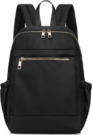LOIDOU Mini Backpack for Women Small Backpack Purse Lightweight Girls Casual Daypack Bookbag for College School Work Travel, Black(13.7"x11"x4")