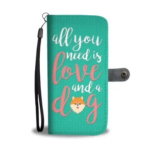 Love and Dog Wallet Phone Case w/ RFID Blocker