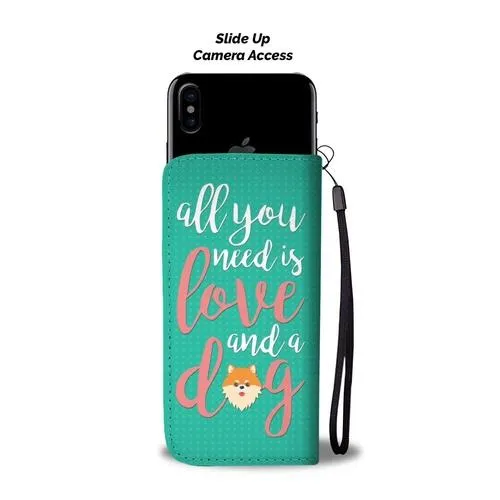 Love and Dog Wallet Phone Case w/ RFID Blocker