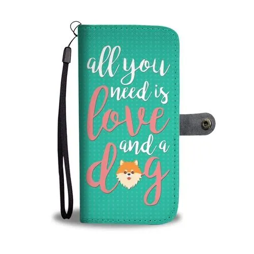 Love and Dog Wallet Phone Case w/ RFID Blocker