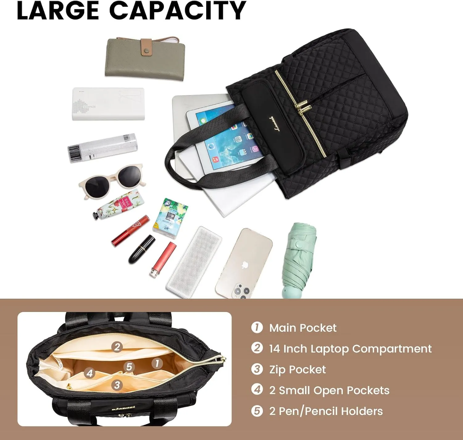 LOVEVOOK Backpack Purse for Women, Convertible Small Backpack Tote for Woman, Mini College Daypack for Work, Daily, Travel, 2pcs set
