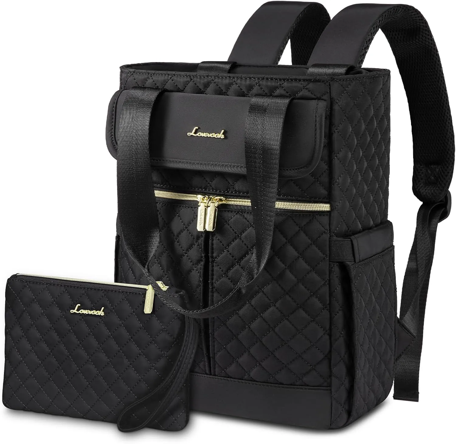LOVEVOOK Backpack Purse for Women, Convertible Small Backpack Tote for Woman, Mini College Daypack for Work, Daily, Travel, 2pcs set