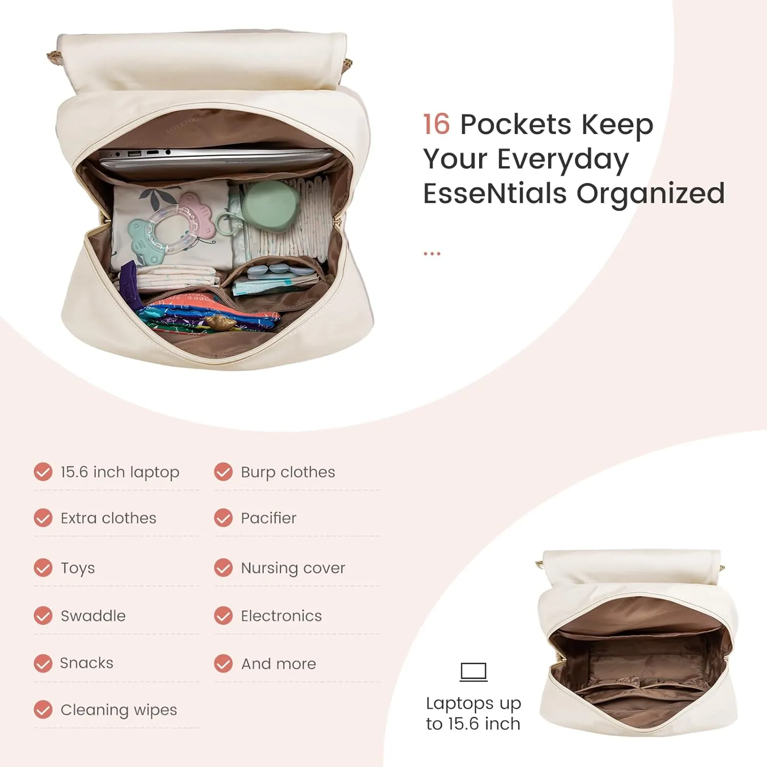 LOVEVOOK Diaper Bag Backpack, Baby Travel Bags for Boys & Girl, Toddler Diaper Bag with Changing Station & Pacifier Case, Pañaleras Para Bebe Niña & Niño - Newborn Essentials Must Haves Mom