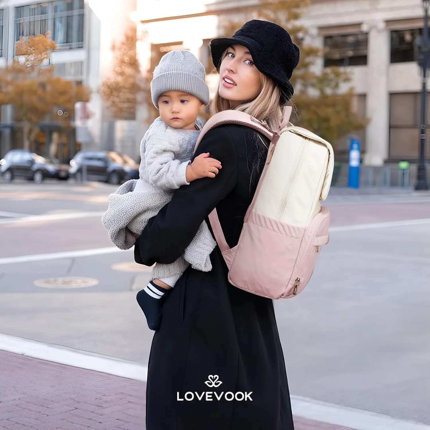 LOVEVOOK Diaper Bag Backpack, Baby Travel Bags for Boys & Girl, Toddler Diaper Bag with Changing Station & Pacifier Case, Pañaleras Para Bebe Niña & Niño - Newborn Essentials Must Haves Mom