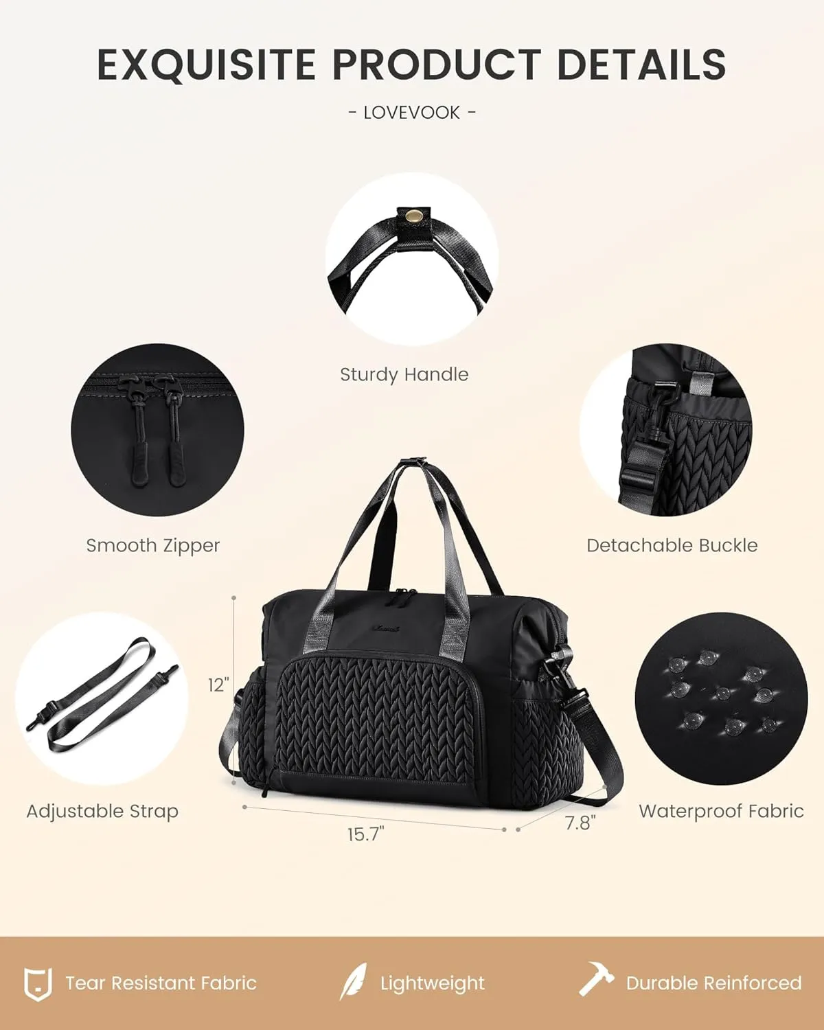 LOVEVOOK Travel Duffle Bag Gym Bag, Quilted Weekender Bags for Women Overnight Bag, Hospital Bag for Women Labor Delivery, Personal Item Travel Carry on Bag for Airplanes