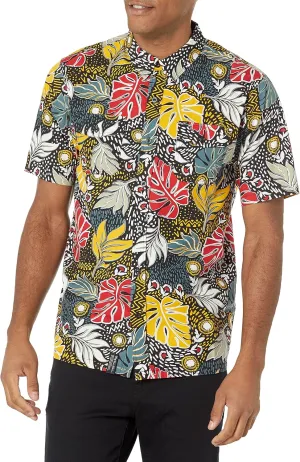 LRG Men's Lifted Research Group Short Sleeve Woven Button Up Shirt