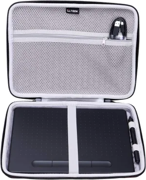 LTGEM Tablet Case for Wacom Intuos Medium Bluetooth Graphics Drawing Tablet fits Model # CTL6100 - Hard Protective Cases for Travel and Home Storage