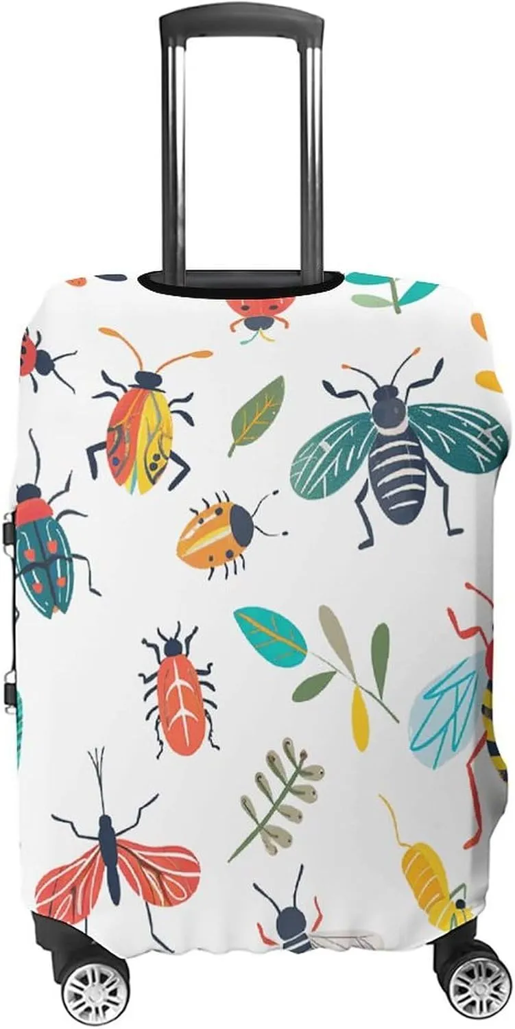 Luggage Cover for Travel, Bright Insect Pattern Fashion Luggage Covers, Washable Stretch Suitcases Protector Fits 19-32 Inch Luggage XL