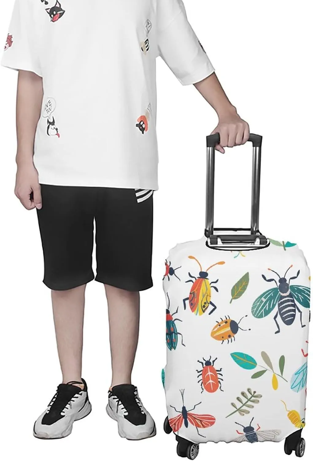 Luggage Cover for Travel, Bright Insect Pattern Fashion Luggage Covers, Washable Stretch Suitcases Protector Fits 19-32 Inch Luggage XL