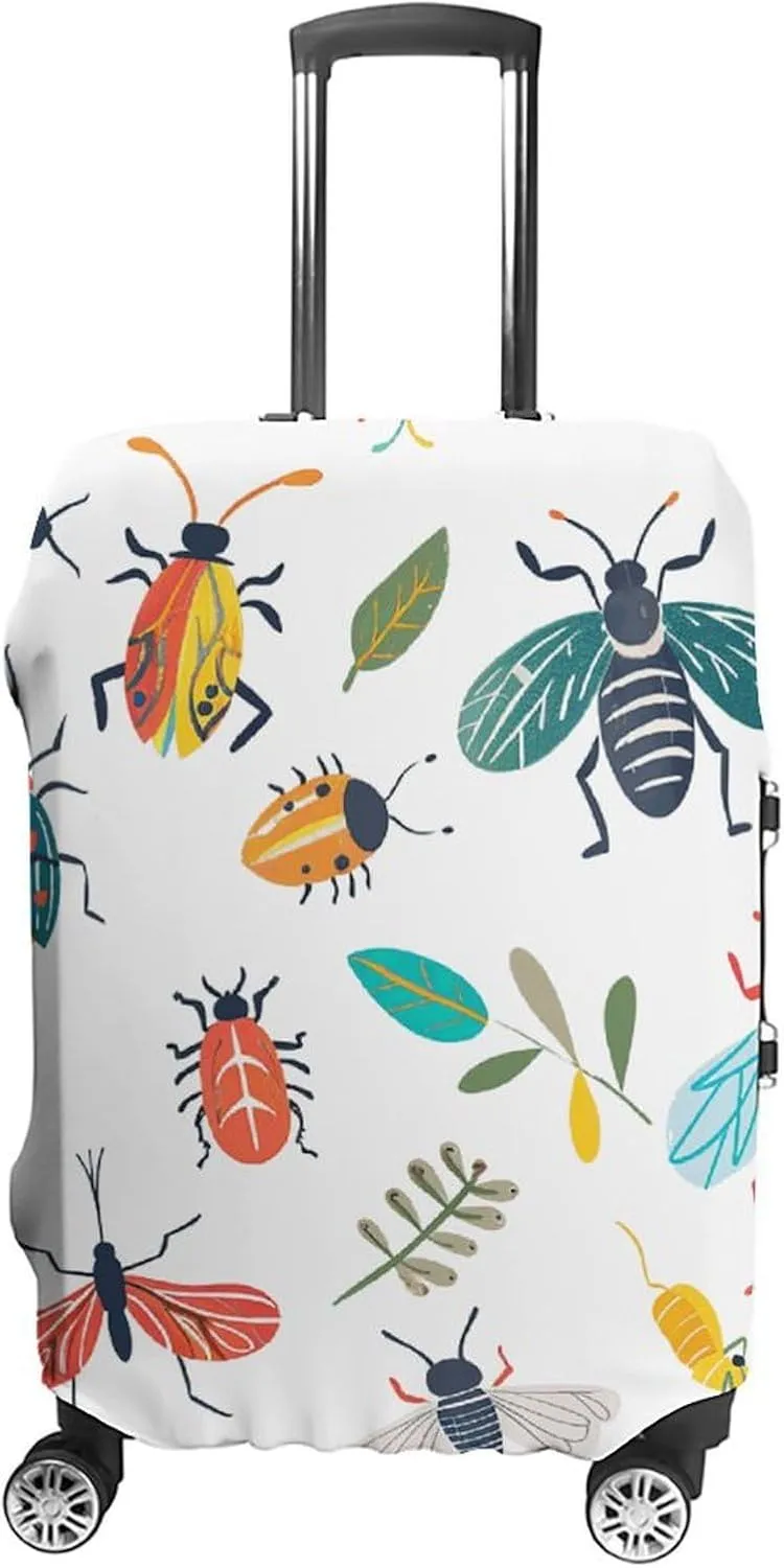 Luggage Cover for Travel, Bright Insect Pattern Fashion Luggage Covers, Washable Stretch Suitcases Protector Fits 19-32 Inch Luggage XL