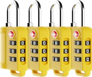 LUGGEX Luggage Locks TSA Approved, Cut Resistant Combination Lock for Suitcases, Gym, Lockers, Backpacks | Ultra-Light ABS Lock Set with Gift Box