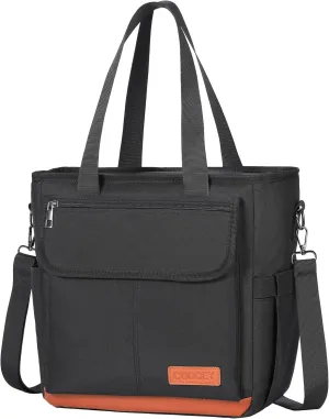 Lunch Box for Women Men, Lunch Bag Women, Leakproof Insulated Lunch Tote with Shoulder Strap Reusable Large Adult Lunch Cooler Tote Bag for Work(Black,16.2L)