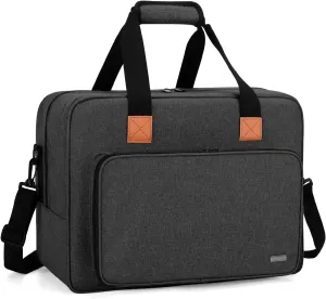 LUXJA Sewing Machine Bag, Portable Tote Bag Compatible with Most Singer, Brother Sewing Machines and Extra Sewing Accessories, Black