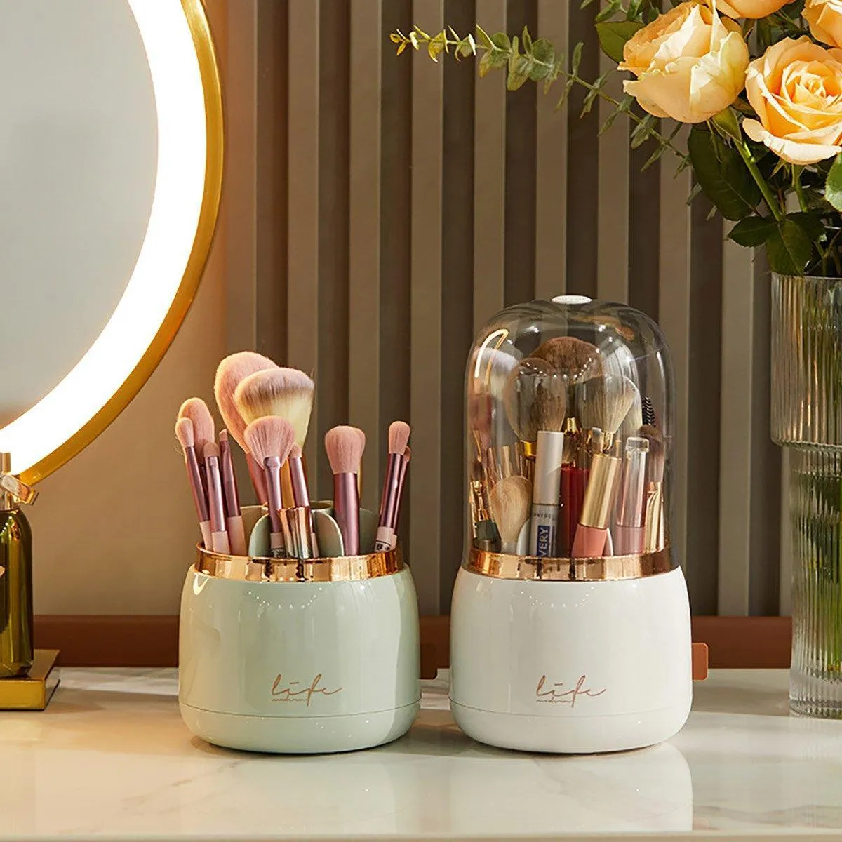 Luxury Cosmetic Brush Box Dustproof Makeup Storage Box for Lipstick Eyebrow Pen
