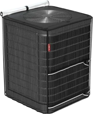 LXKCKJ Full Mesh Top Air Conditioner Cover for Outside Units- 2 in 1 Central Air conditioner Cover with 420D Waterproof Fabric and Textilene, Outdoor AC Covers Defender (Black-32x32x36)