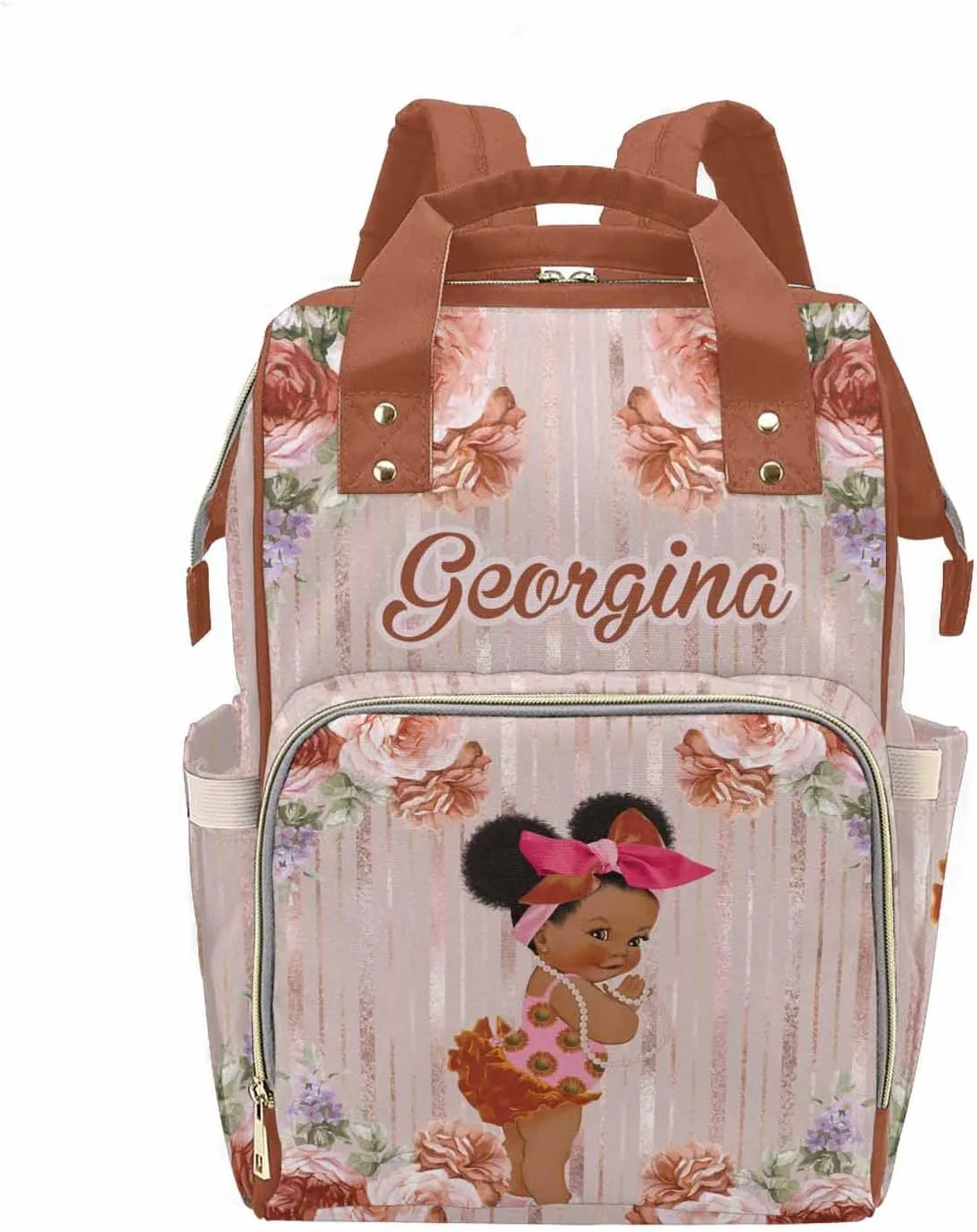 M YESCUSTOM Custom Diaper Bag with Name, Personalized Mommy Nursing Daypack with Large Capacity for Travel Birthday Gift for Women