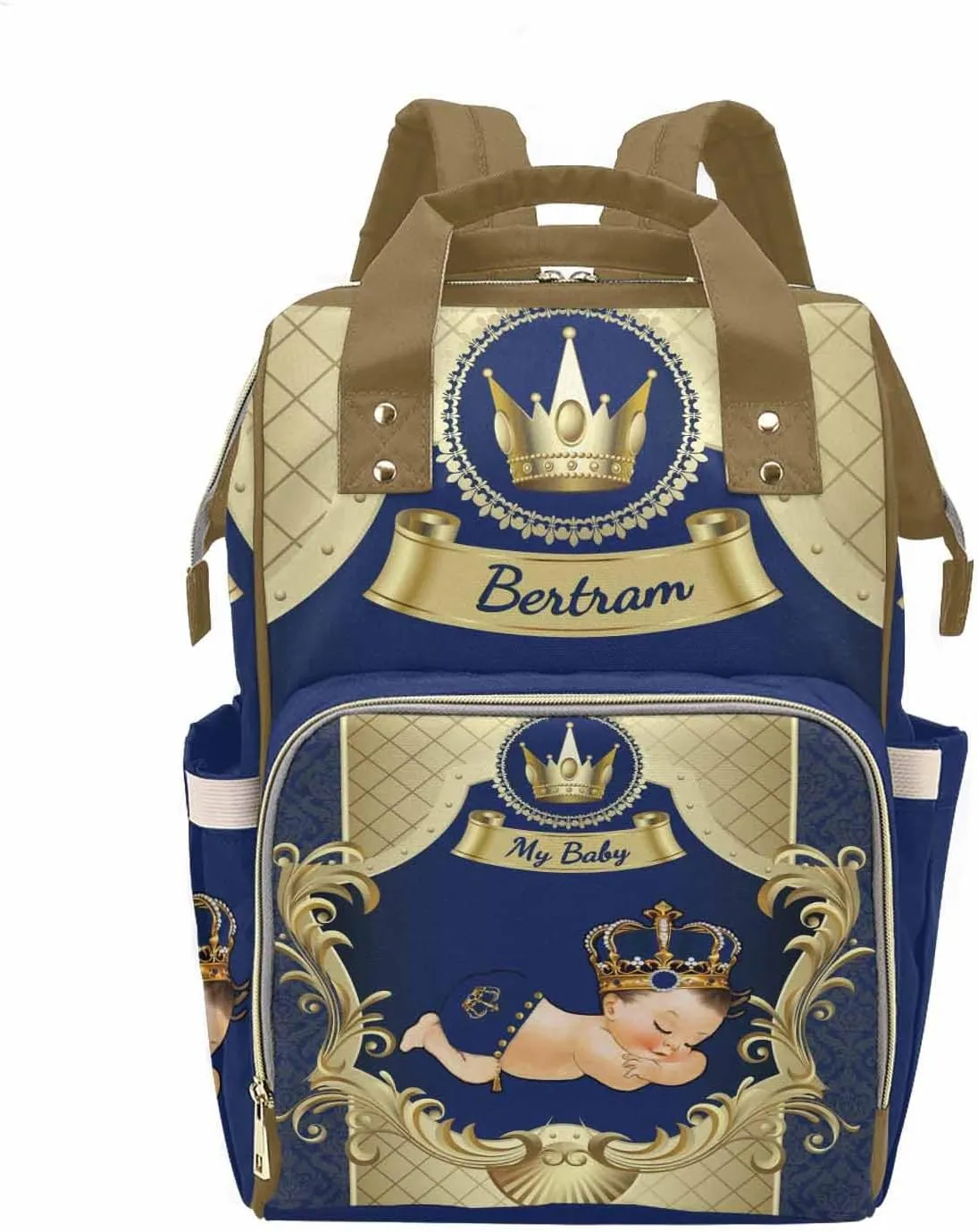 M YESCUSTOM Custom Name Diaper Bag Yellow Backpack Multi Function Waterproof Daypack for Women Portable Mommy Nursing Daypack Personalized Handbag New Born Gift