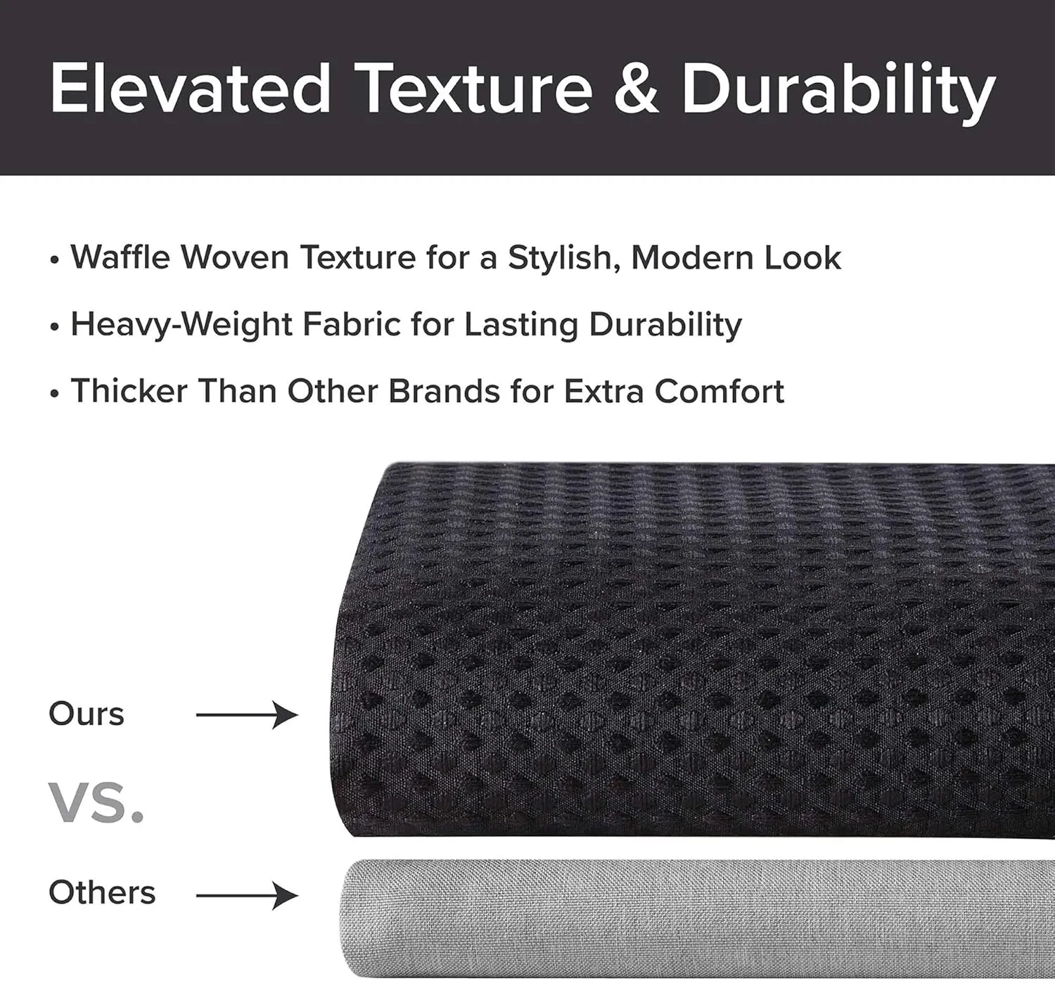 Madison Park Shower Curtain Waffle Weave, Vibrant Dyed, Waffle Shower Curtain 3M Scotchgard Moisture Management, Farmhouse Shower Curtains for Bathroom, Standard: 72x72 Black