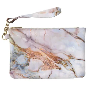 Makeup Bag 9.5 x 6 inch Marble Natural Stone Gray Print PU Leather Toiletry Zipper Travel Case Texture Portable Organizer Design Unique Purse Pouch Storage Strap Accessories New Cosmetic Grain