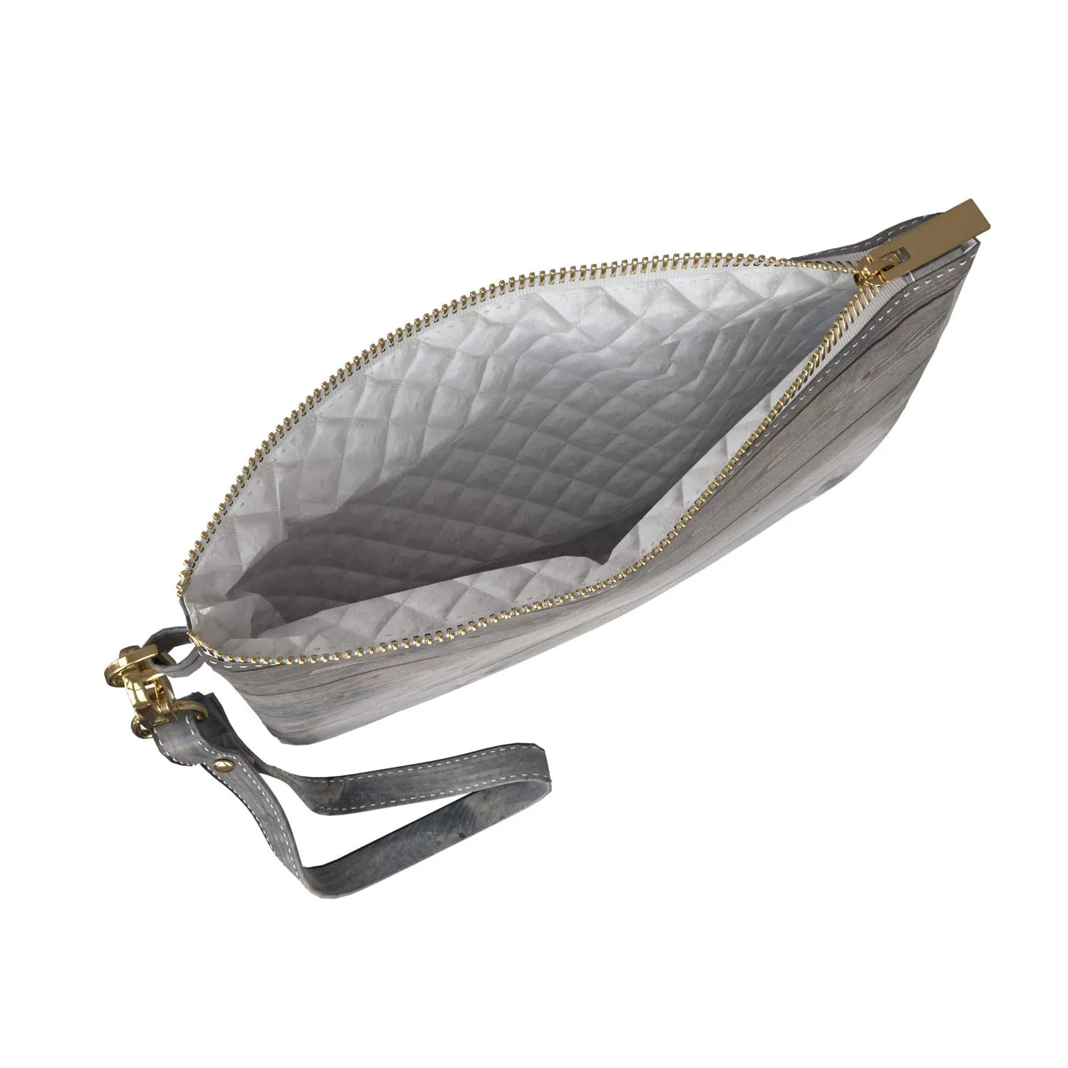 Makeup Bag 9.5 x 6 inch Print PU Leather Toiletry Zipper Travel Case Basic Storage Aesthetic Style Strap Accessories Cosmetic Wood Planks Purse Pouch Grain Old Grey Portable Organizer Design