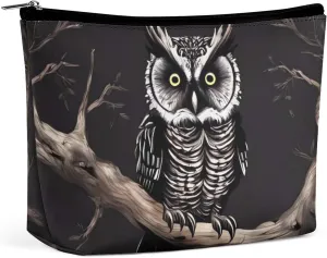 Makeup Bag, Late Night Owl Print Portable Cosmetic Bag Travel Makeup Bag Cosmetic Organizer Zippered Cosmetic Bag Makeup Pouch
