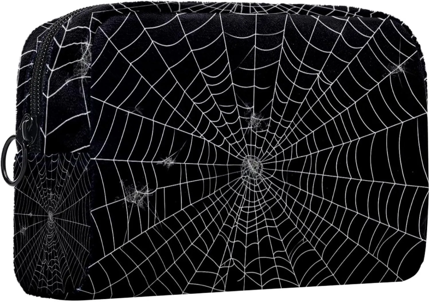 Makeup Bag Small,Makeup Travel Bag,Black Background Spider Web,Makeup Organizer Bag