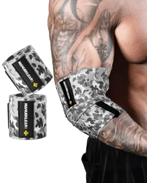 MANUEKLEAR Bench Press Elbow Sleeve Weightlifting for Men and Women, 40" Nylon Elbow Wraps for Weightlifting and Powerlifting