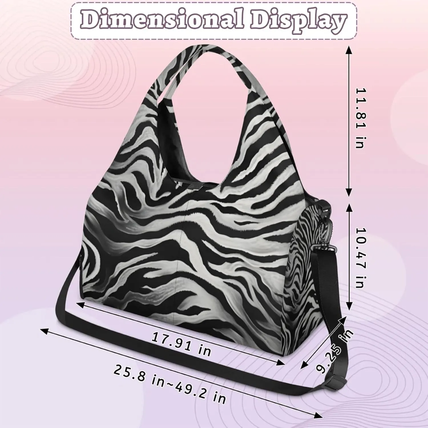 Marble Leopard Paper Gym Bag Yoga Mat Tote for Women with Shoes Compartment Lightweight Duffle Travel Carrier Wet Dry Storage Pockets Adjustable Pilates Mats Shoulder Bags for Sport Swim