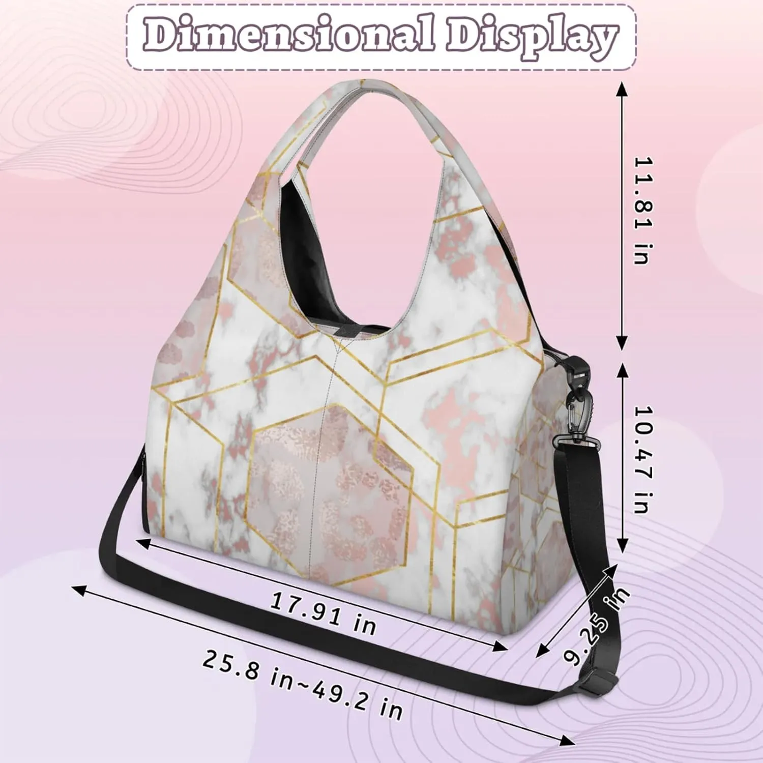 Marble Sky Paper Gym Bag Yoga Mat Tote for Women with Shoes Compartment Lightweight Duffle Travel Carrier Wet Dry Storage Pockets Adjustable Pilates Mats Shoulder Bags for Sport Swim