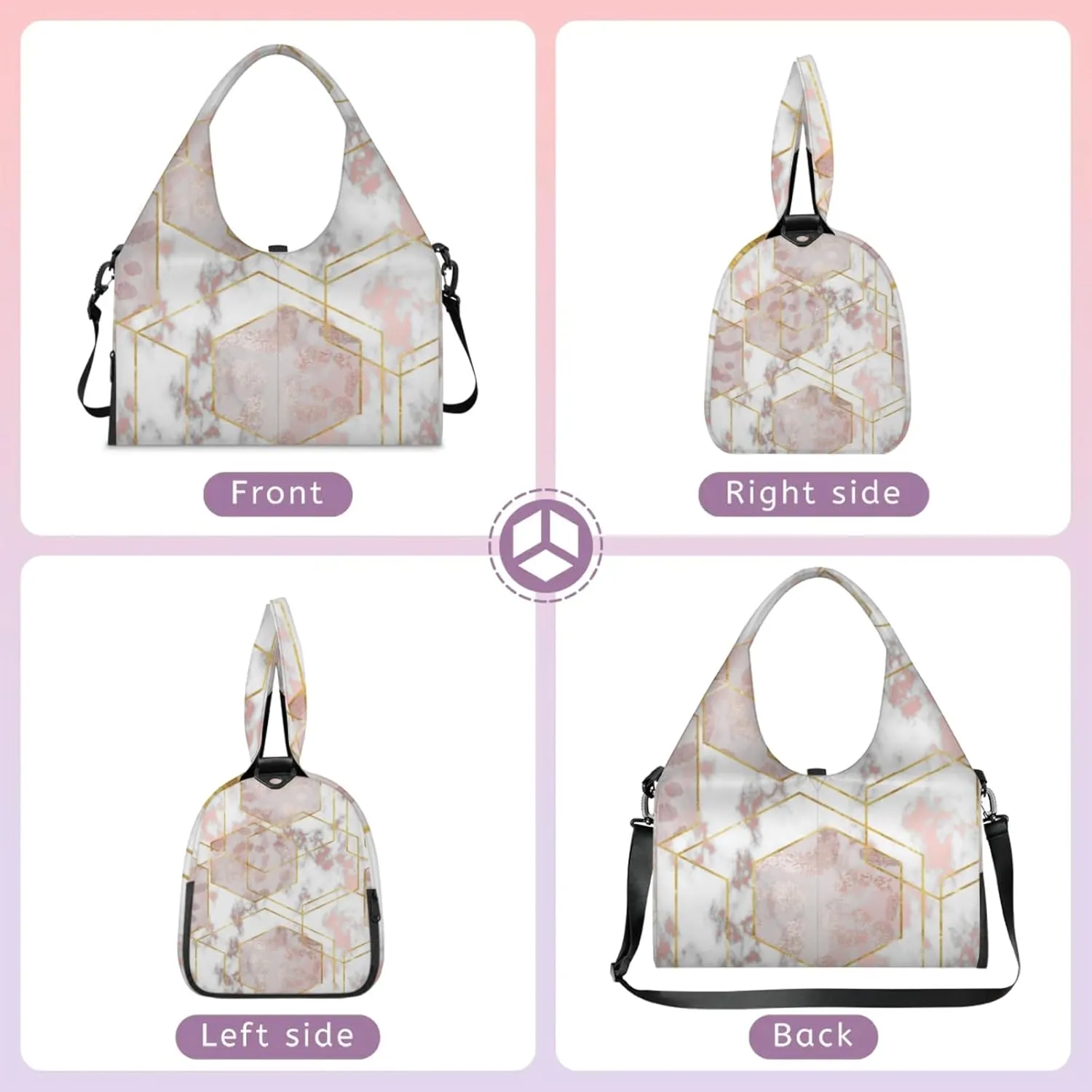 Marble Sky Paper Gym Bag Yoga Mat Tote for Women with Shoes Compartment Lightweight Duffle Travel Carrier Wet Dry Storage Pockets Adjustable Pilates Mats Shoulder Bags for Sport Swim