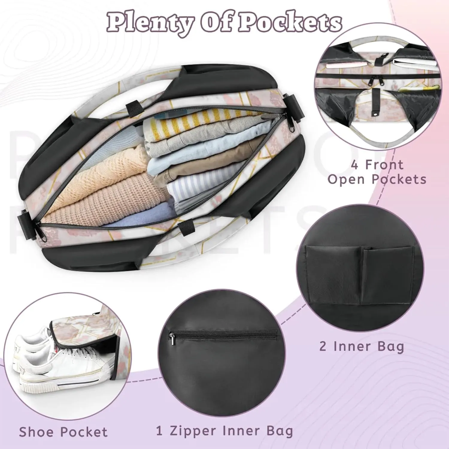 Marble Sky Paper Gym Bag Yoga Mat Tote for Women with Shoes Compartment Lightweight Duffle Travel Carrier Wet Dry Storage Pockets Adjustable Pilates Mats Shoulder Bags for Sport Swim