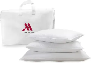 Marriott Luxury Hotel Feather & Down Pillow King Size 2-Pack - Plush Dual Chamber Design - Hotel Quality Comfort & Support - Machine Washable