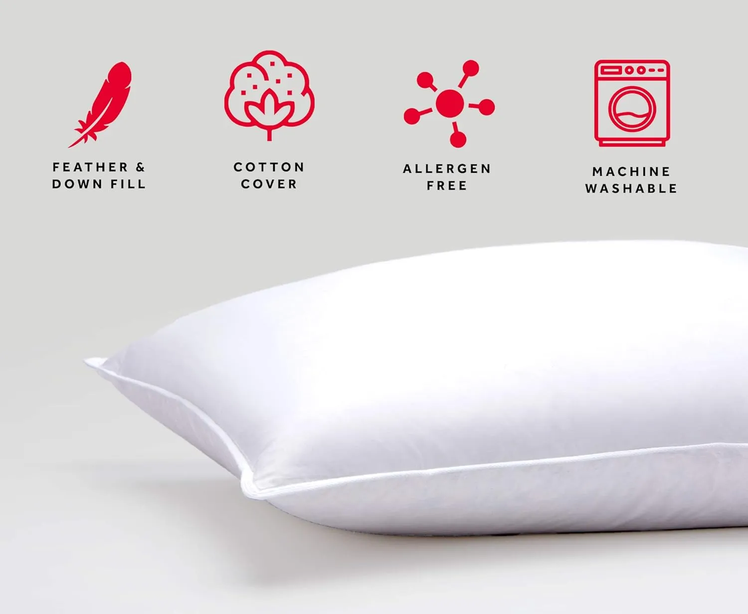 Marriott Luxury Hotel Feather & Down Pillow King Size 2-Pack - Plush Dual Chamber Design - Hotel Quality Comfort & Support - Machine Washable