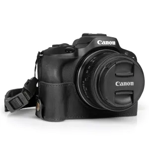 MegaGear Canon EOS R100 Ever Ready Genuine Leather Camera Half Case