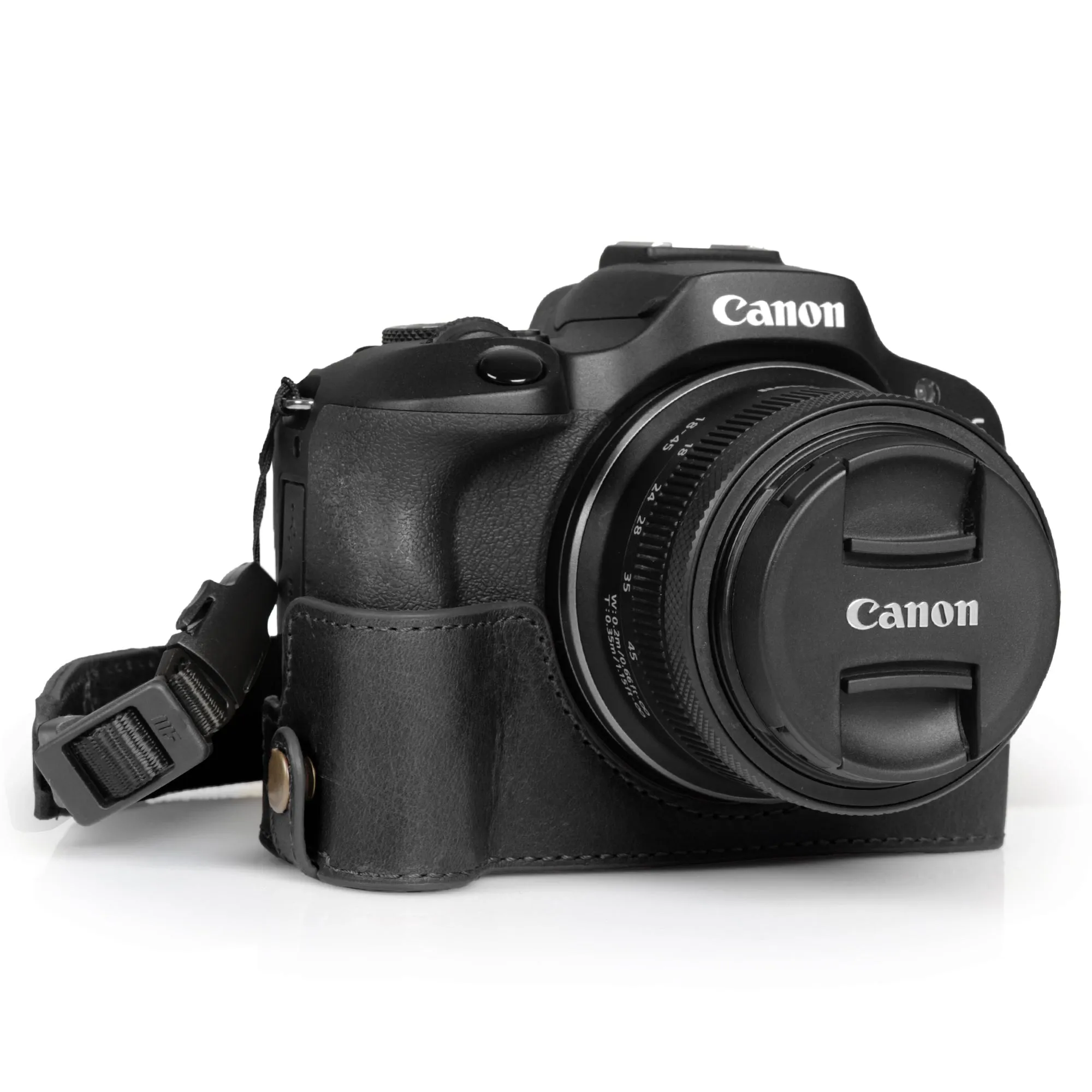 MegaGear Canon EOS R100 Ever Ready Genuine Leather Camera Half Case