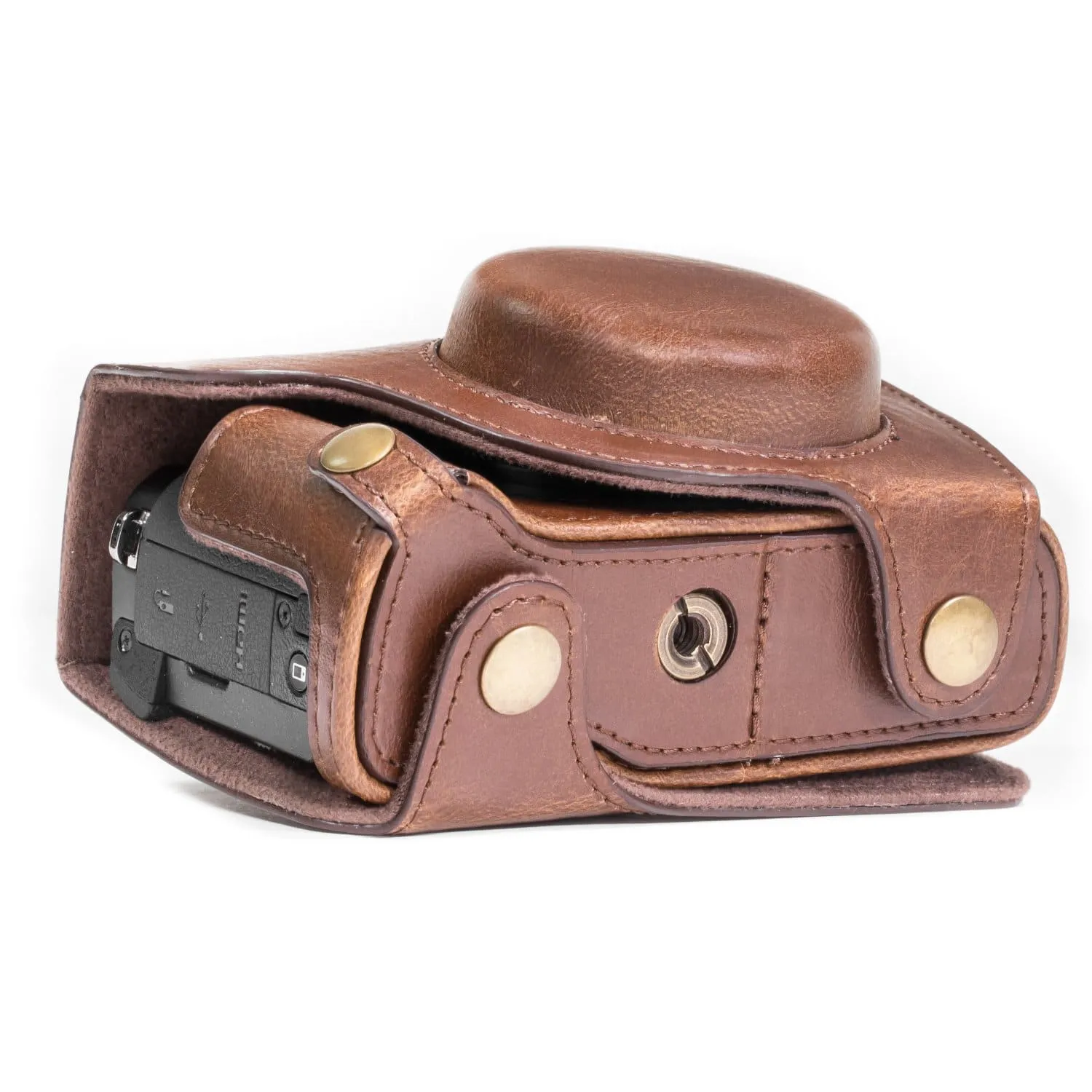 MegaGear Canon PowerShot G5 X Ever Ready Leather Camera Case and Strap, with Battery Access