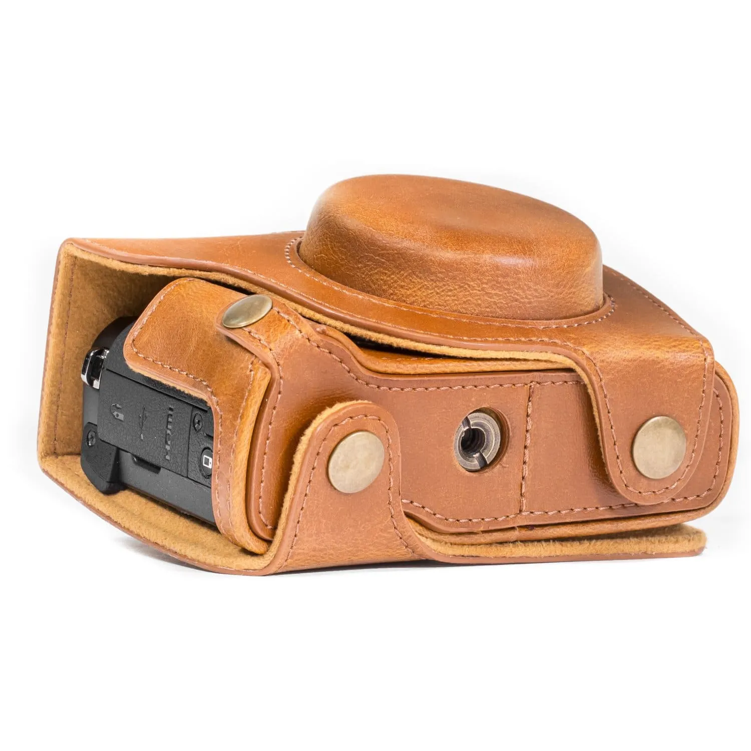 MegaGear Canon PowerShot G5 X Ever Ready Leather Camera Case and Strap, with Battery Access