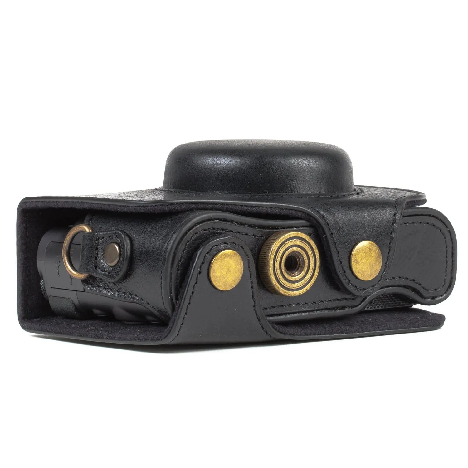 MegaGear Canon PowerShot SX740 HS, SX730 HS Ever Ready Top Grain Leather Camera Case with Strap